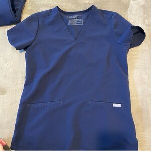 Figs Deep Blue Technical Scrub Top